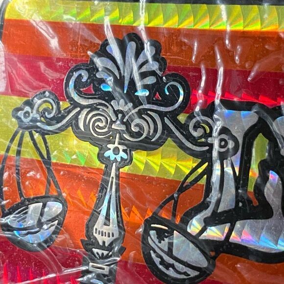 Vintage 1970s Libra Astrology Horoscope Decal Bumper Sticker Prism Prismatic - Picture 4 of 5